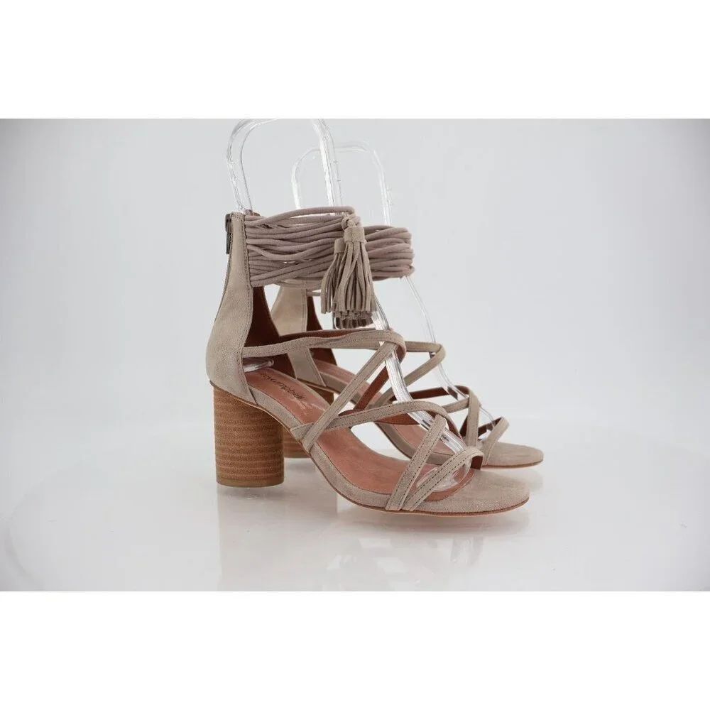Jeffrey Campbell Despina Sandal Beige Strappy Tassel Sandal Size 7